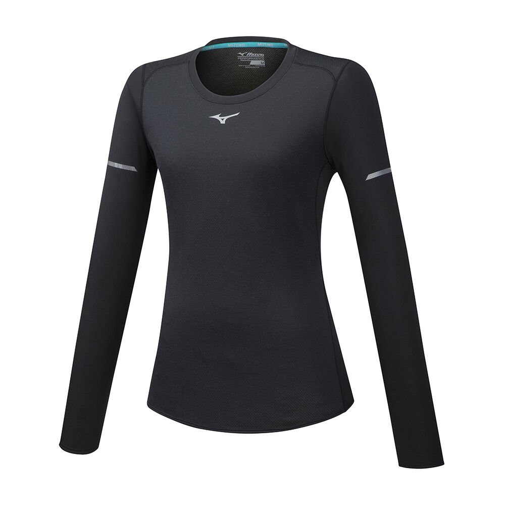 Mizuno Women's BT Mesh LS Running T-Shirts Black (J2GA973109-XDM)